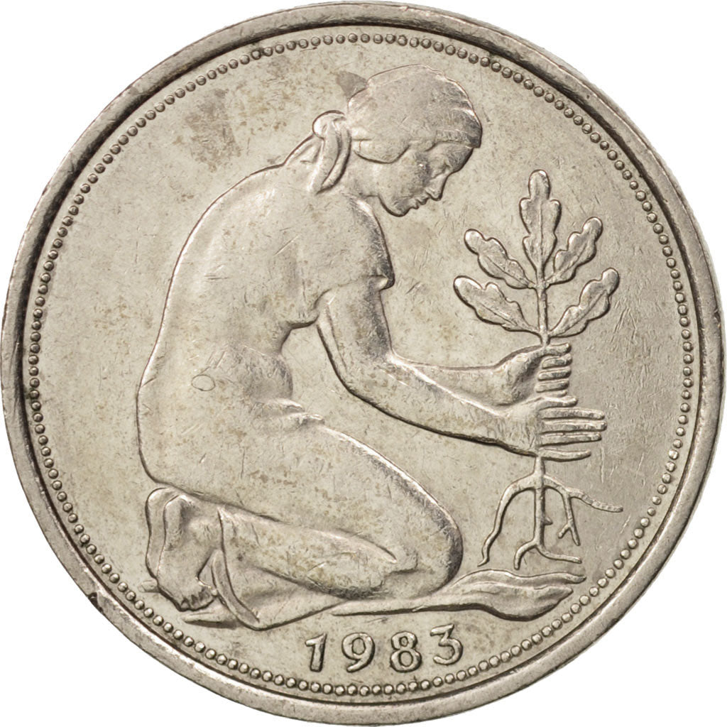 Munten, Federale Duitse Republiek, 50 Pfennig, 1983, Hamburg, PR, Copper-nickel