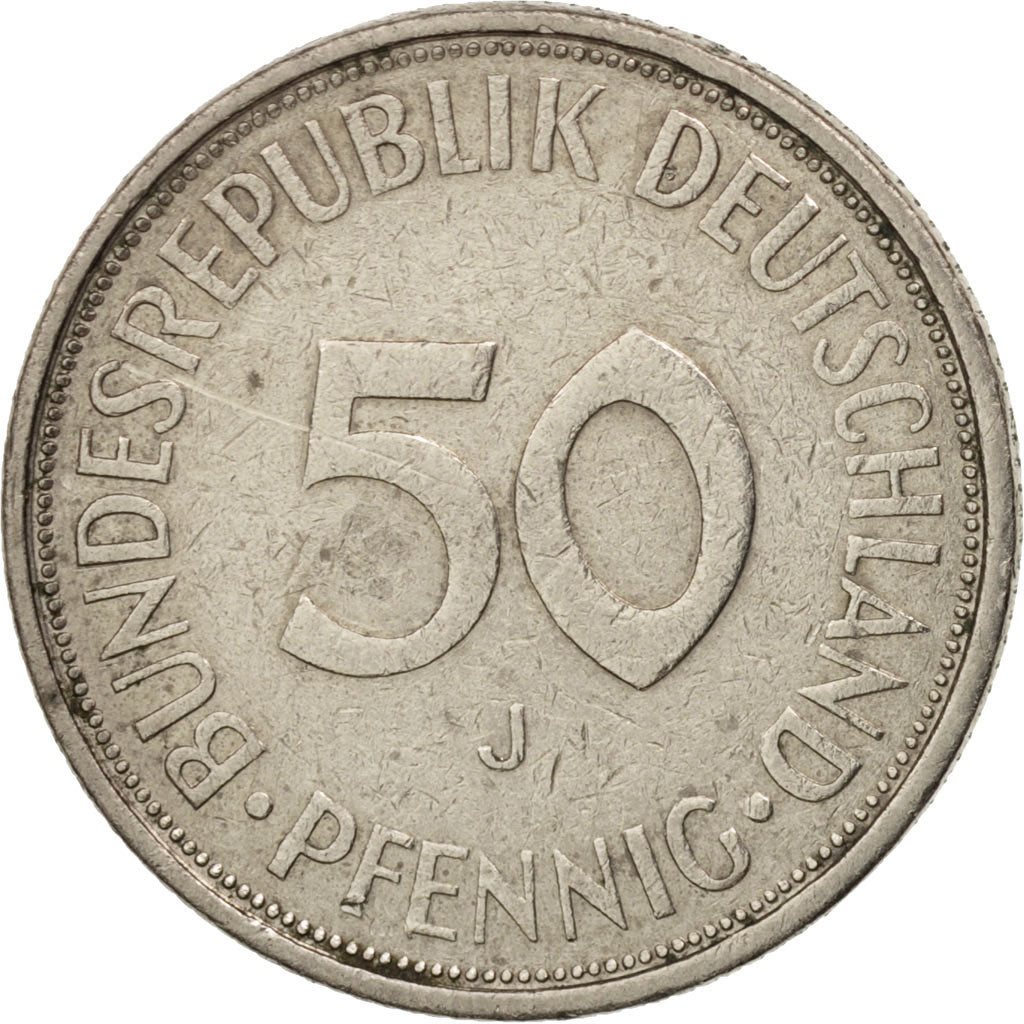Coin, GERMANY - FEDERAL REPUBLIC, 50 Pfennig, 1971, Hamburg, EF(40-45)