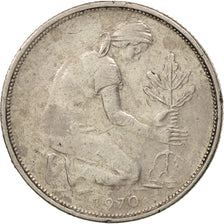 Coin, GERMANY - FEDERAL REPUBLIC, 50 Pfennig, 1970, Karlsruhe, EF(40-45)