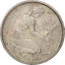 Monnaie, République fédérale allemande, 50 Pfennig, 1970, Karlsruhe, TTB