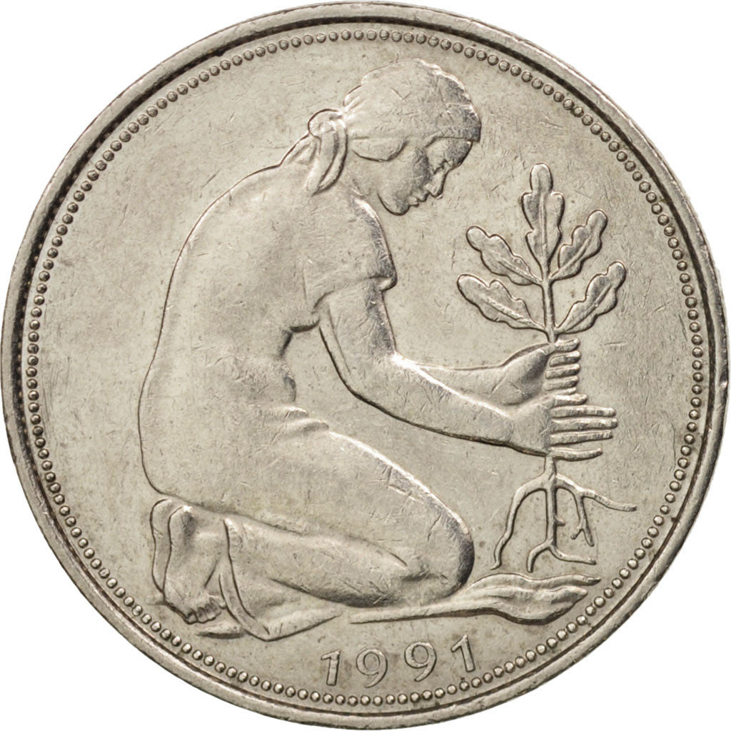 Monnaie, République fédérale allemande, 50 Pfennig, 1991, Munich, SUP
