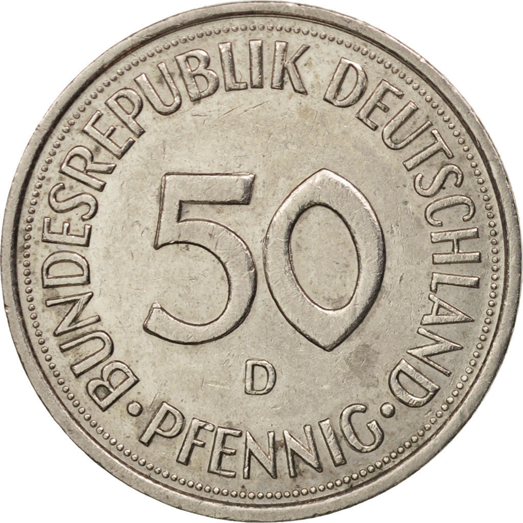 Monnaie, République fédérale allemande, 50 Pfennig, 1991, Munich, SUP
