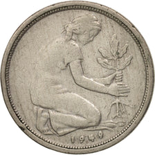 Coin, GERMANY - FEDERAL REPUBLIC, 50 Pfennig, 1949, Stuttgart, EF(40-45)