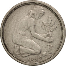 Coin, GERMANY - FEDERAL REPUBLIC, 50 Pfennig, 1949, Hamburg, EF(40-45)