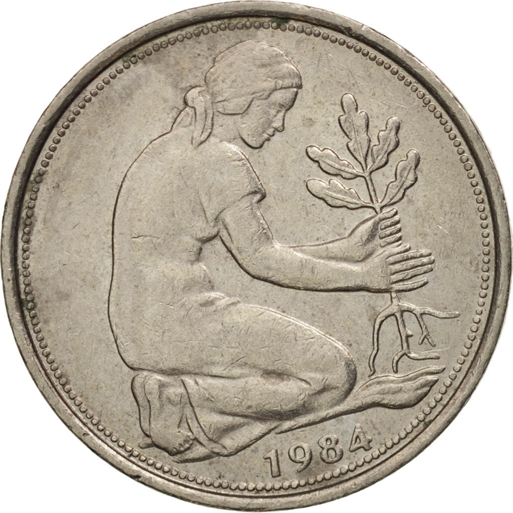 Monnaie, République fédérale allemande, 50 Pfennig, 1984, Stuttgart, SUP
