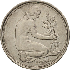 Monnaie, République fédérale allemande, 50 Pfennig, 1984, Stuttgart, SUP