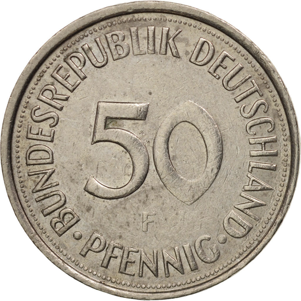 Monnaie, République fédérale allemande, 50 Pfennig, 1984, Stuttgart, SUP