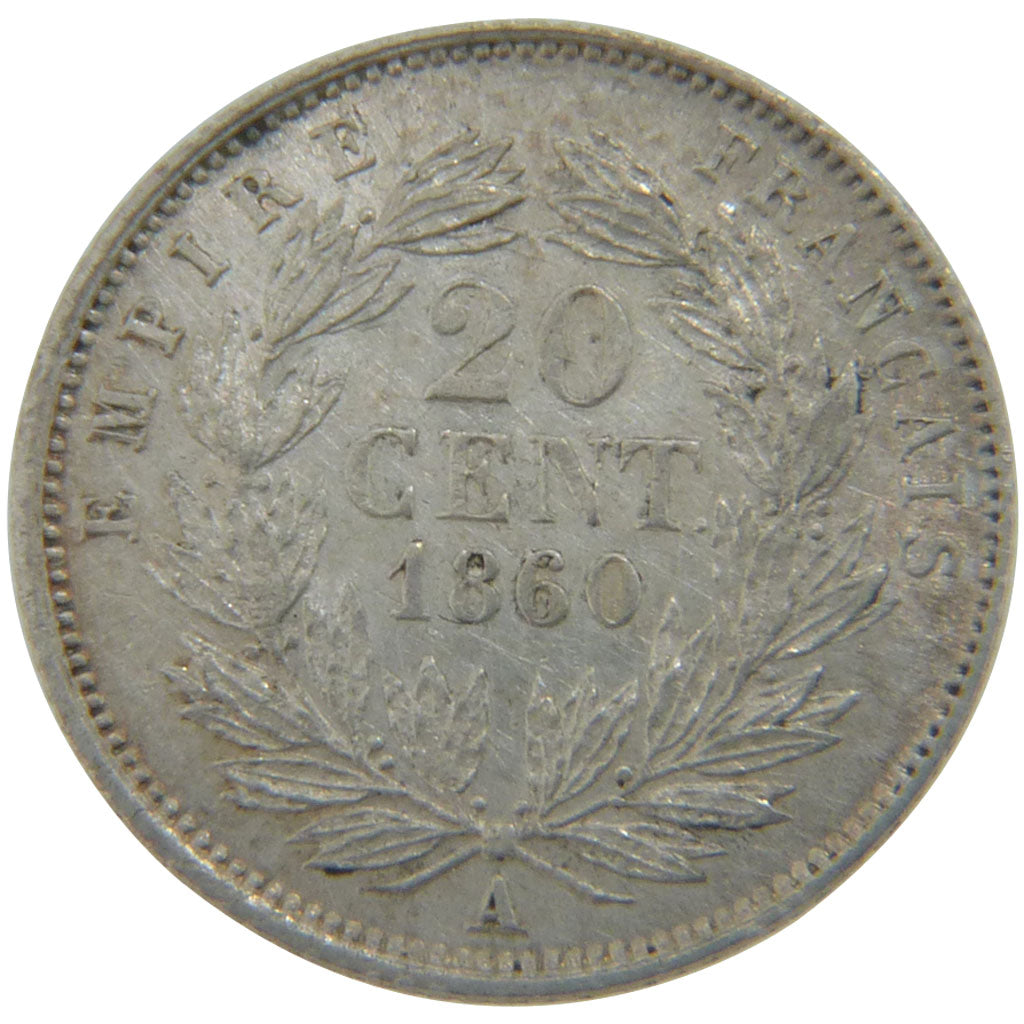 Second Empire, 20 Centimes Napoléon III Tête nue