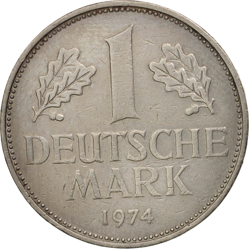 Moneda, ALEMANIA - REPÚBLICA FEDERAL, Mark, 1974, Munich, MBC+, Cobre -