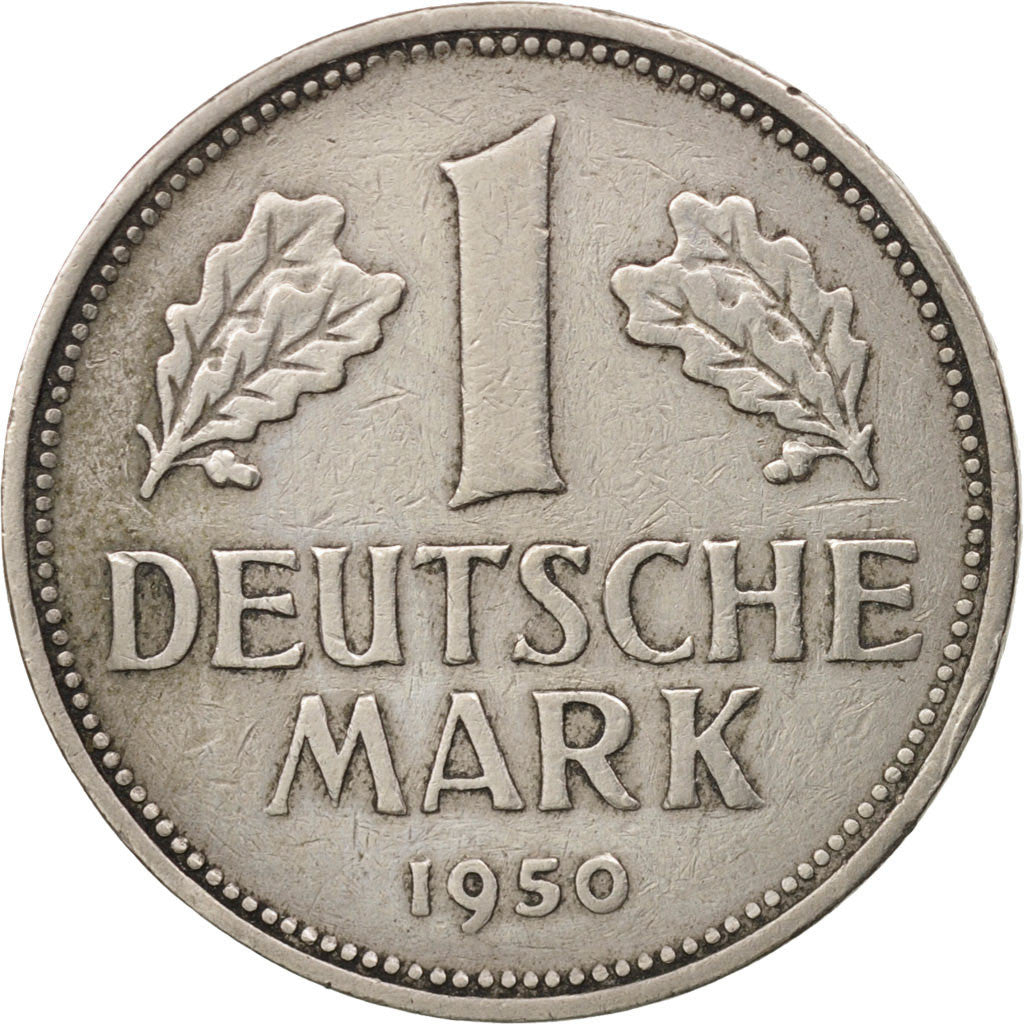 Moneda, ALEMANIA - REPÚBLICA FEDERAL, Mark, 1950, Stuttgart, MBC+, Cobre -