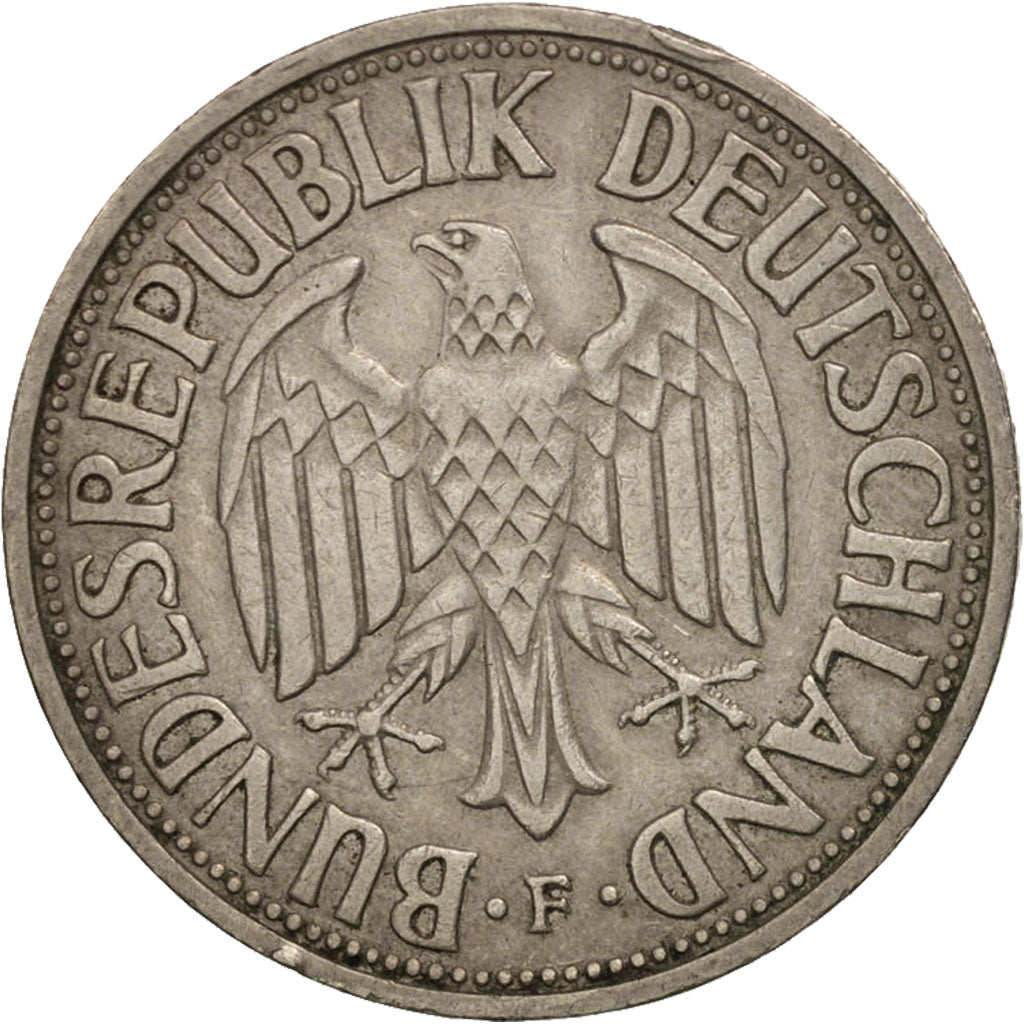 Munten, Federale Duitse Republiek, Mark, 1956, Stuttgart, ZF+, Copper-nickel