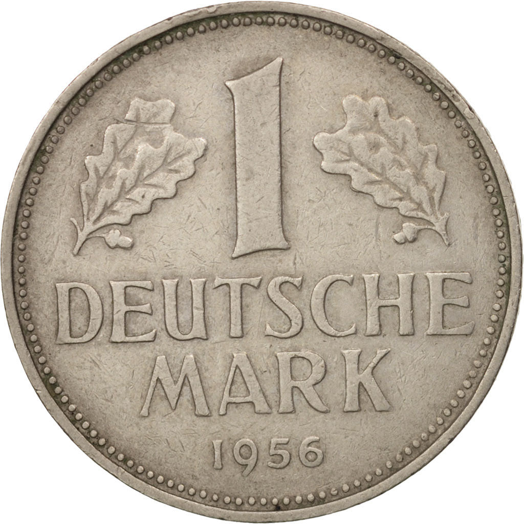 Munten, Federale Duitse Republiek, Mark, 1956, Stuttgart, ZF+, Copper-nickel