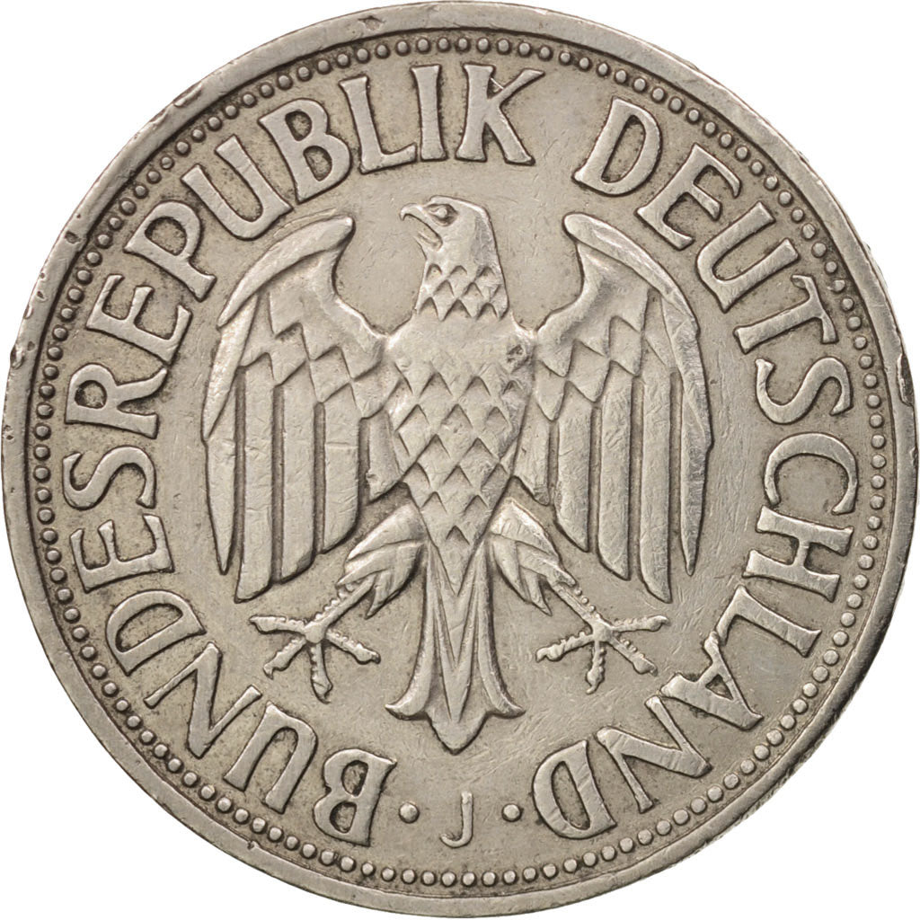 Moneda, ALEMANIA - REPÚBLICA FEDERAL, Mark, 1957, Hamburg, MBC+, Cobre -