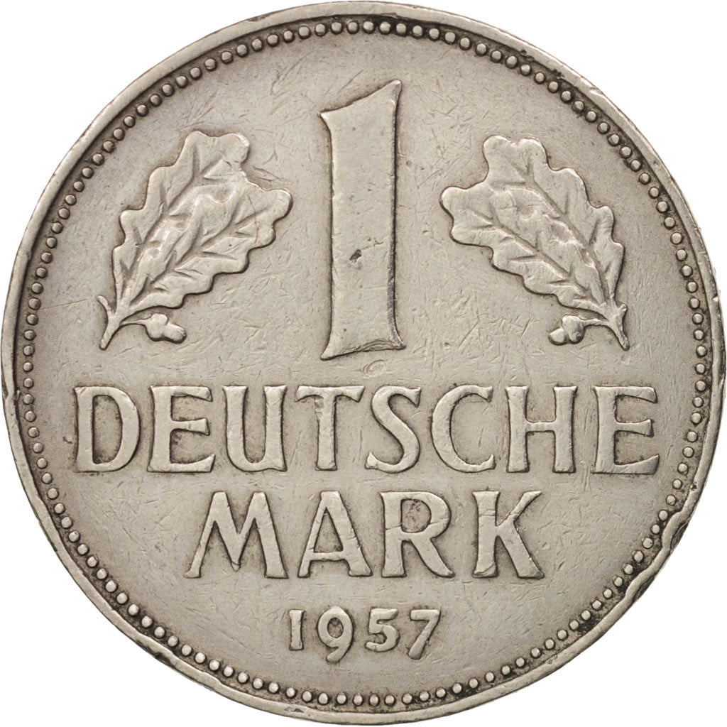 Moneda, ALEMANIA - REPÚBLICA FEDERAL, Mark, 1957, Hamburg, MBC+, Cobre -