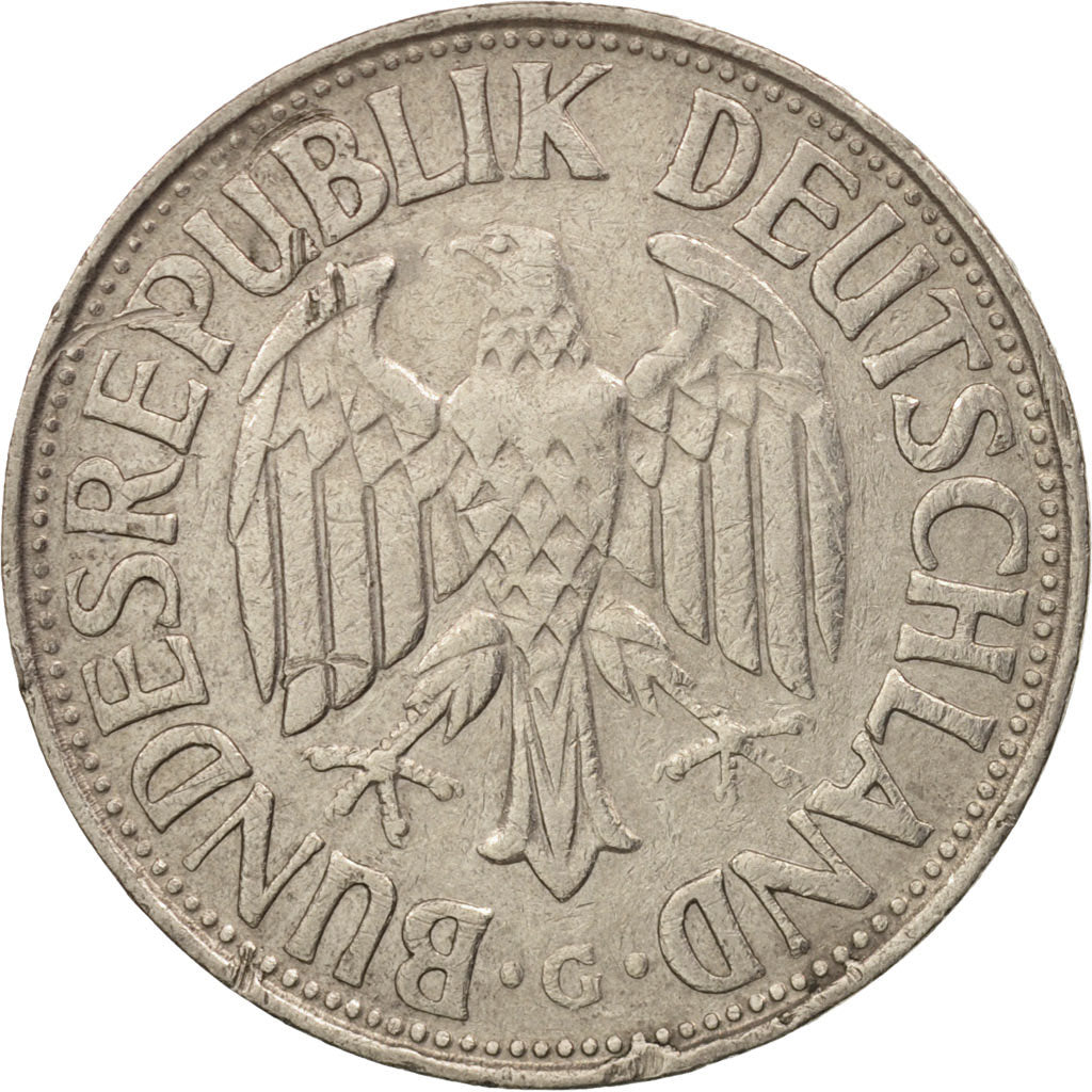 Coin, GERMANY - FEDERAL REPUBLIC, Mark, 1957, Karlsruhe, EF(40-45)