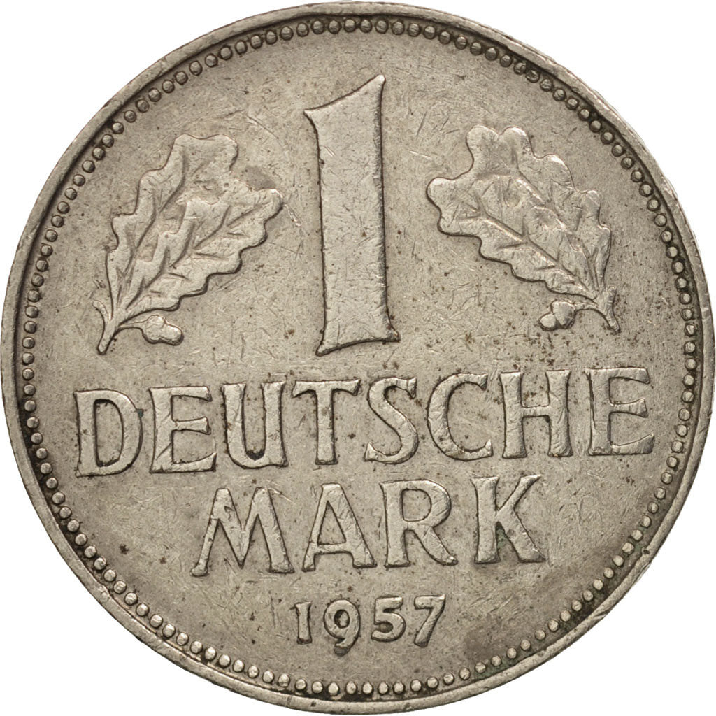Coin, GERMANY - FEDERAL REPUBLIC, Mark, 1957, Karlsruhe, EF(40-45)