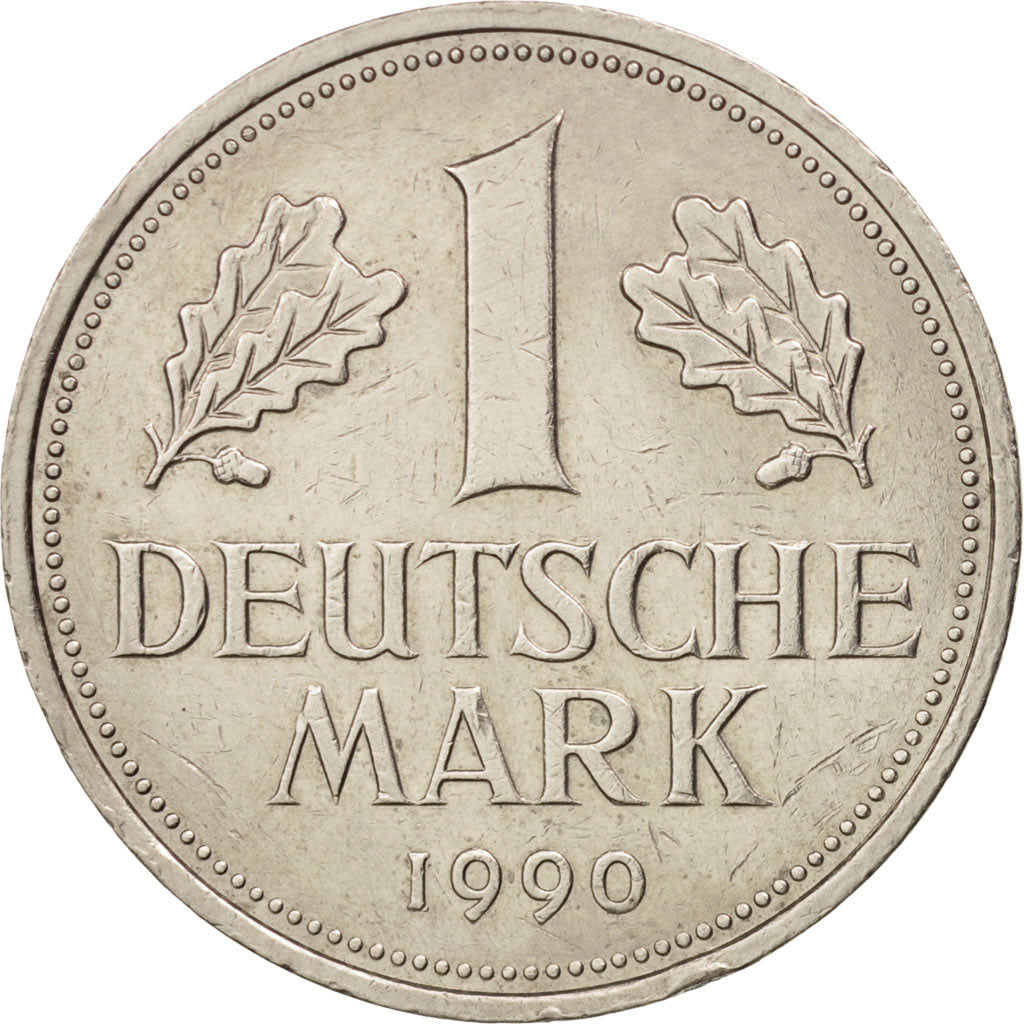 GERMANY - FEDERAL REPUBLIC, Mark, 1990, Karlsruhe, AU(55-58), KM:110