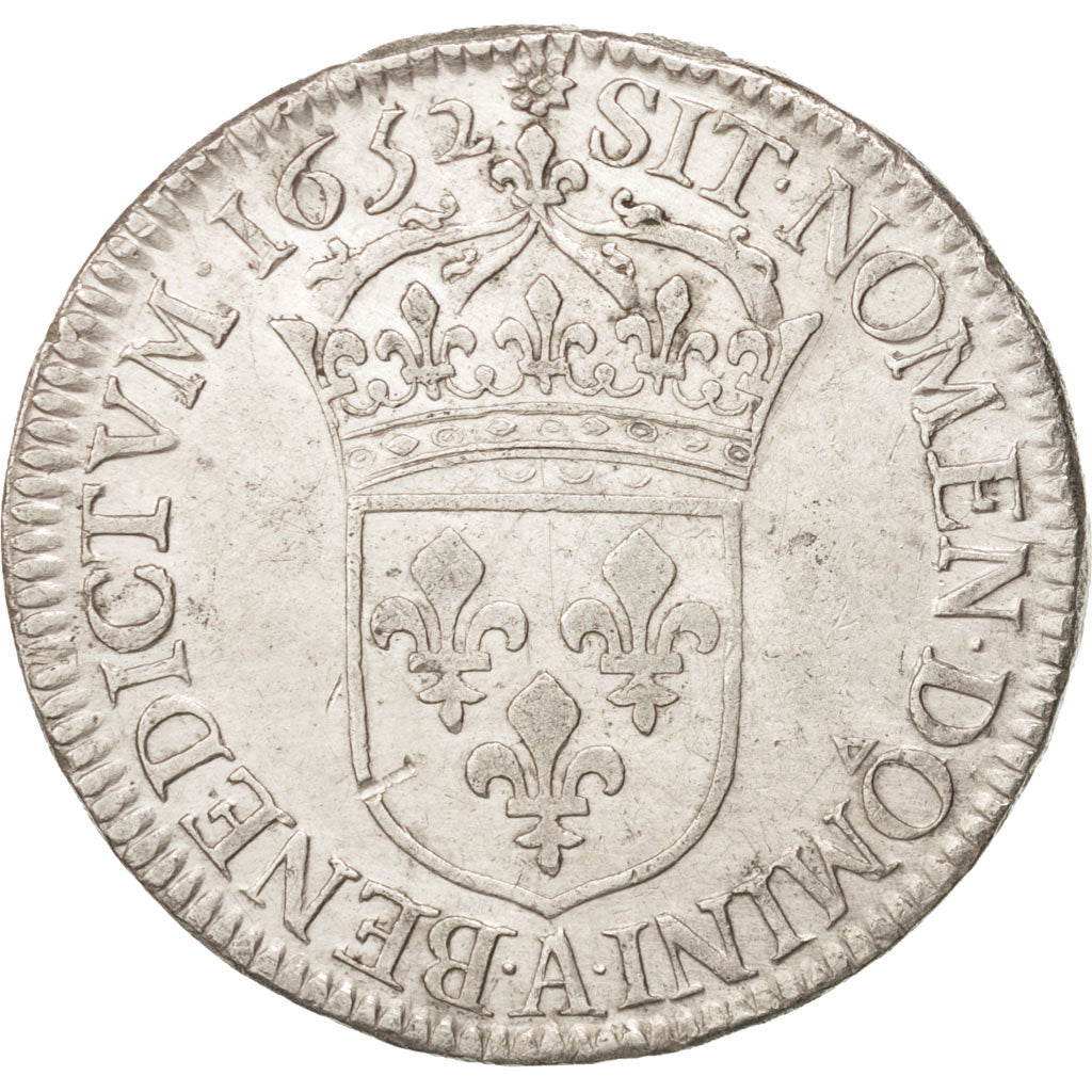 France, Louis XIV, 1/2 Écu, 1652, Paris, TTB, Argent, Gadoury:169