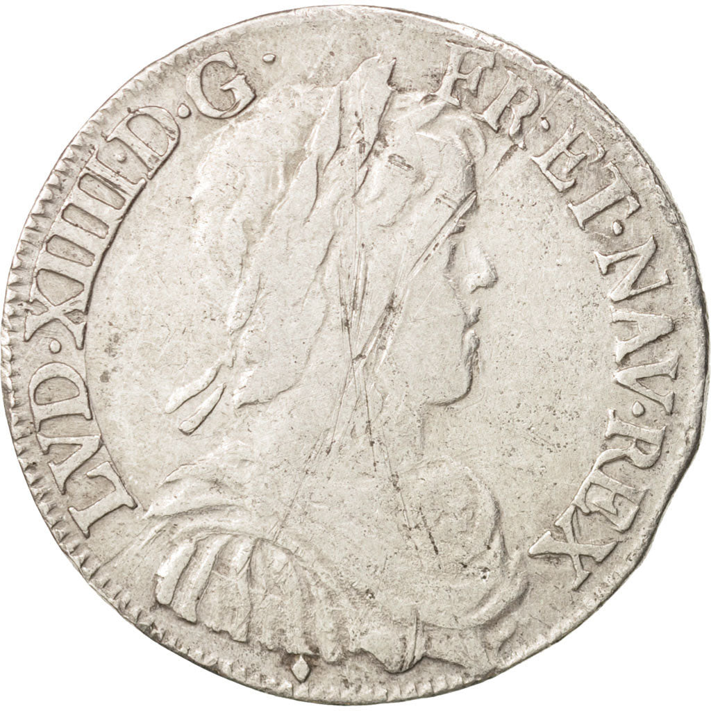 Frankreich, Louis XIV, 1/2 Écu, 1650, Aix-en-Provence, VF(20-25), KM:164.23