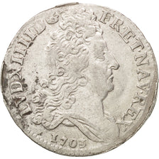 France, Louis XIV, 10 Sols aux insignes, 1703, Paris, EF(40-45), KM:349.1