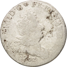 France, Louis XIV, 5 Sols aux insignes, 1702, Lille, VF(20-25), KM:337.20