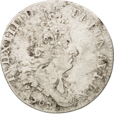 France, Louis XIV, 5 Sols aux insignes, 1702, Paris, VF(20-25), KM:337.1