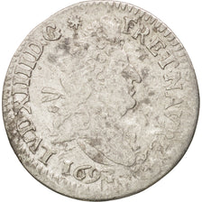 France, Louis XIV, 4 Sols aux 2 L, 1693, Paris, VF(20-25), KM:281.1