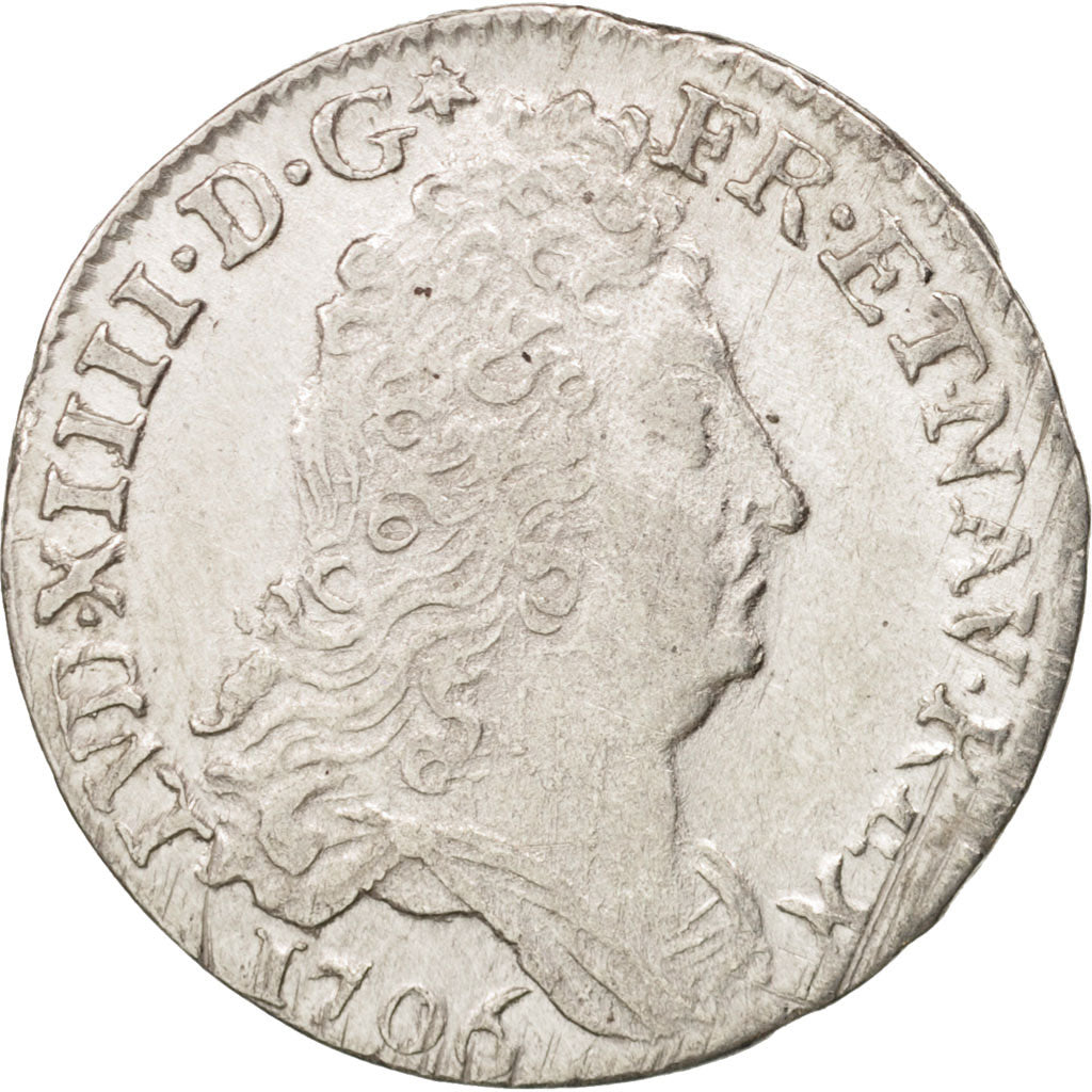 Münze, Frankreich, Louis XIV, 10 Sols aux insignes, 10 Sols-1/8 Ecu, 1706