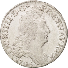 Moneta, Francia, Louis XIV, 10 Sols aux insignes, 10 Sols-1/8 Ecu, 1706, Rennes