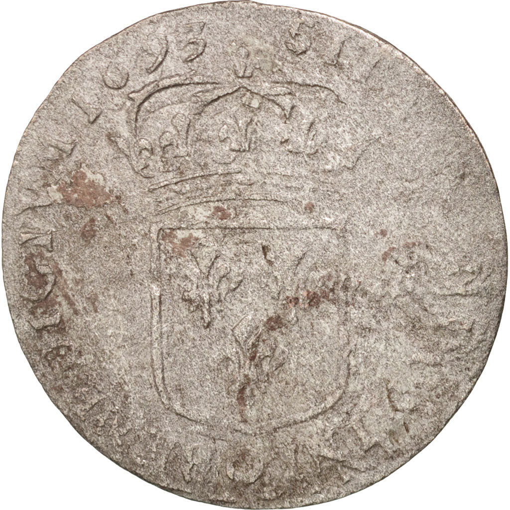 France, Louis XIV, Sol de 15 deniers ou quinzain, 1693, Paris, VF(30-35), KM:285