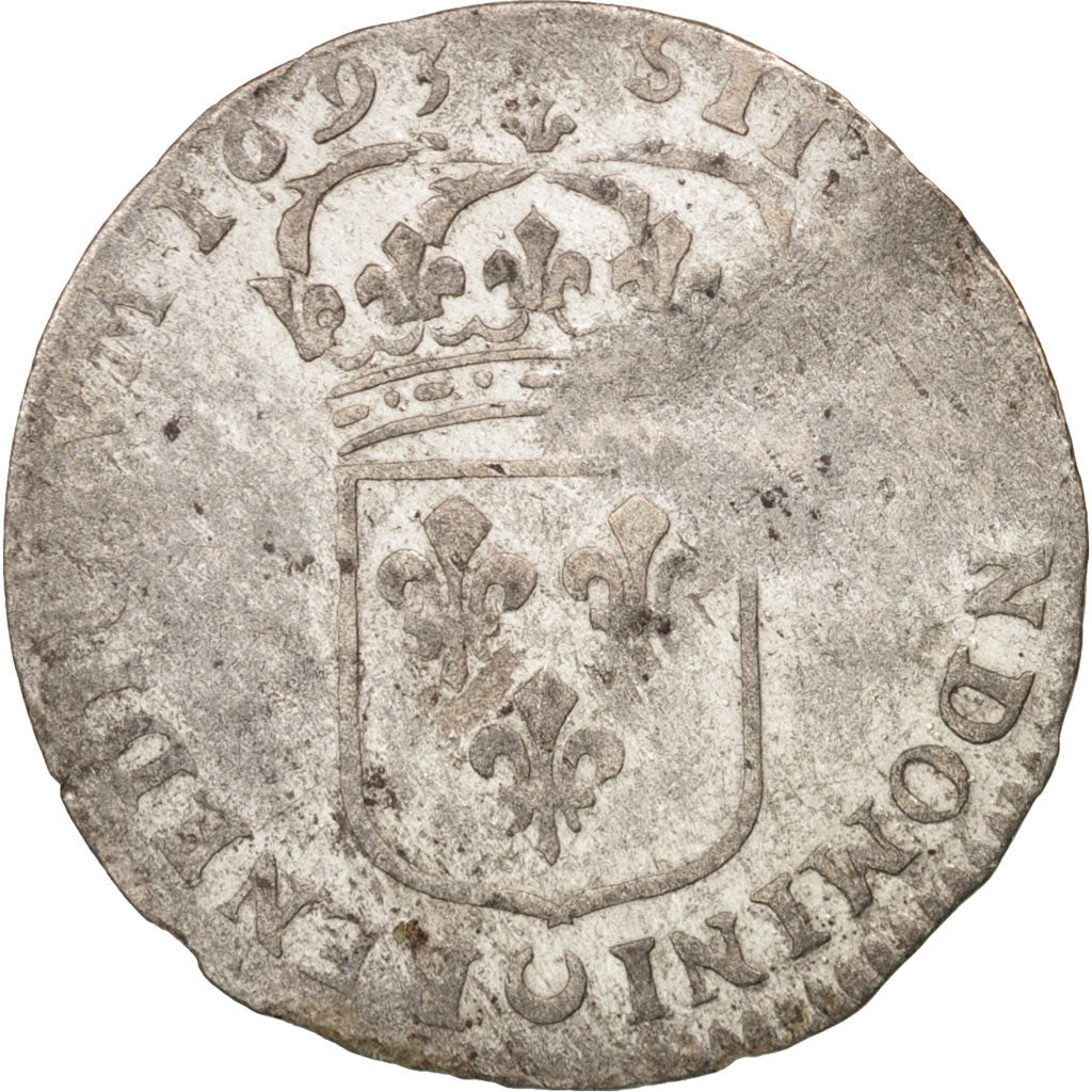 Frankreich, Louis XIV, Sol de 15 deniers, 1693, Paris, VF(30-35), KM:285.1