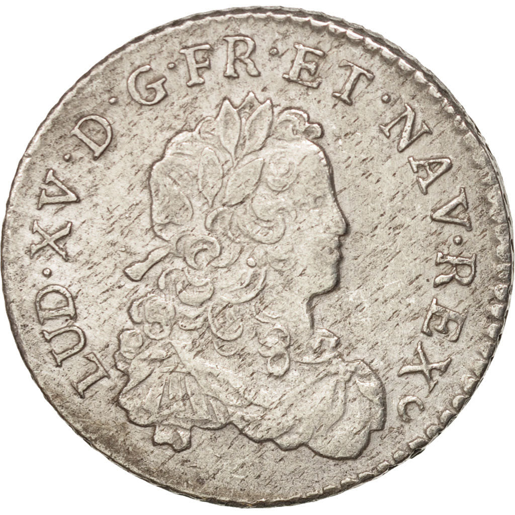 France, Louis XV, 1/3 Écu de France, 1721, Tours, EF(40-45), Silver, KM:457.7