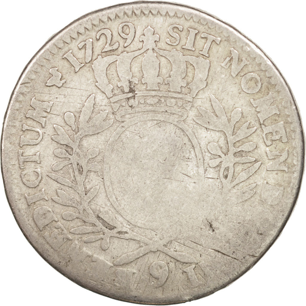 Coin, France, Louis XV, 1/2 Écu aux branches d'olivier, 1/2 ECU, 44 Sols, 1729