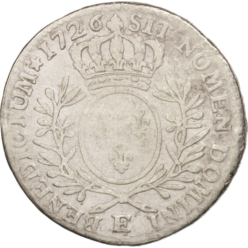 Francia, Louis XV, 1/2 Écu aux branches d'olivier, 1/2 ECU, 44 Sols, 1726, T...
