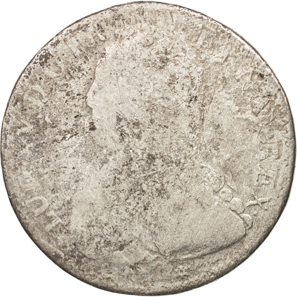 France, Louis XV, 1/2 Écu, 1730, Caen, G(4-6), KM:484.5