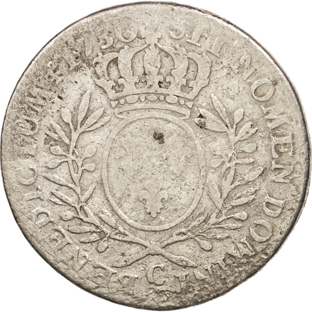 France, Louis XV, 1/2 Écu, 1730, Caen, G(4-6), KM:484.5