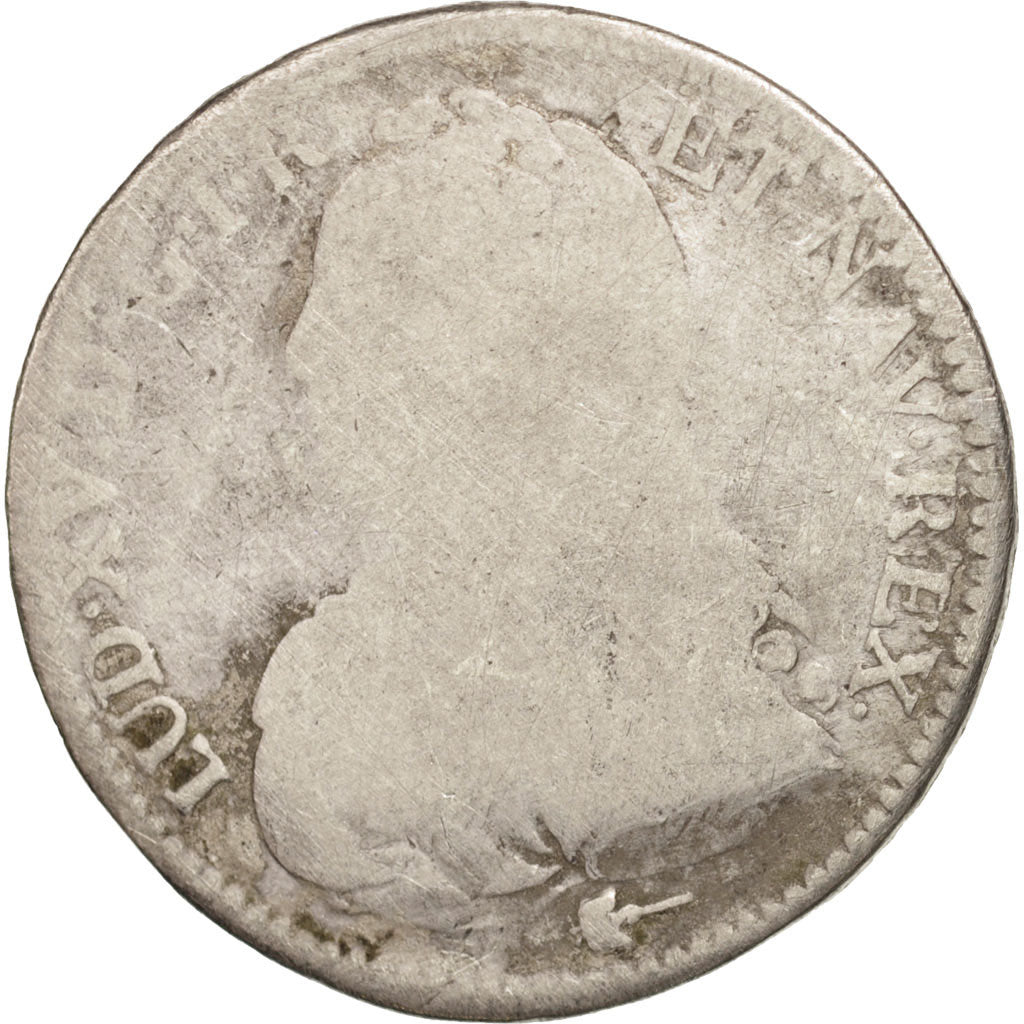 France, Louis XV, 1/2 Écu, 17[--], Amiens, G(4-6), KM:484.22