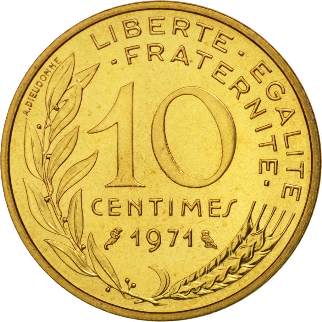 Monnaie, France, Marianne, 10 Centimes, 1971, Paris, FDC, Aluminum-Bronze