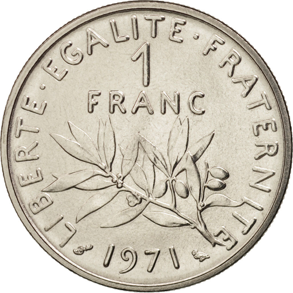 Coin, France, Semeuse, Franc, 1971, Paris, MS(65-70), Nickel, KM:925.1