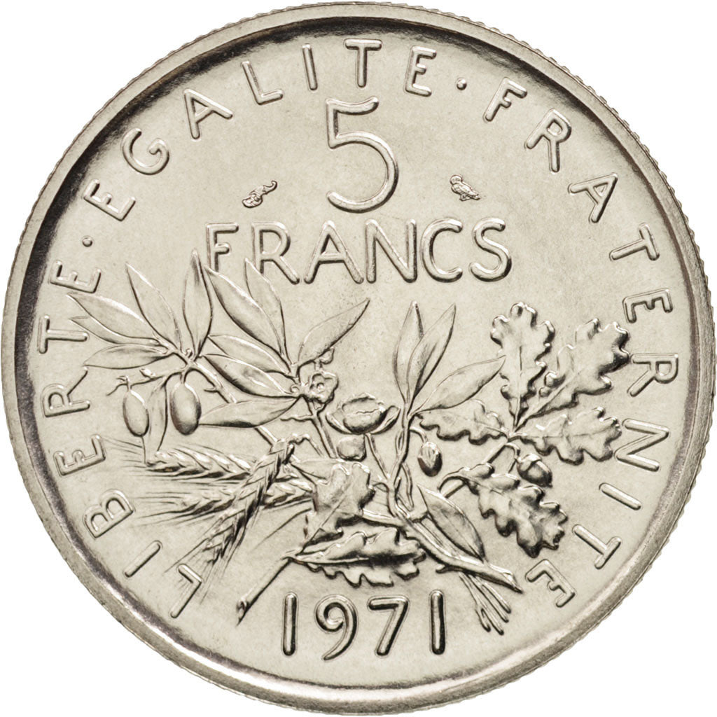 France, Semeuse, 5 Francs, 1971, Paris, MS(65-70), KM:926a.1