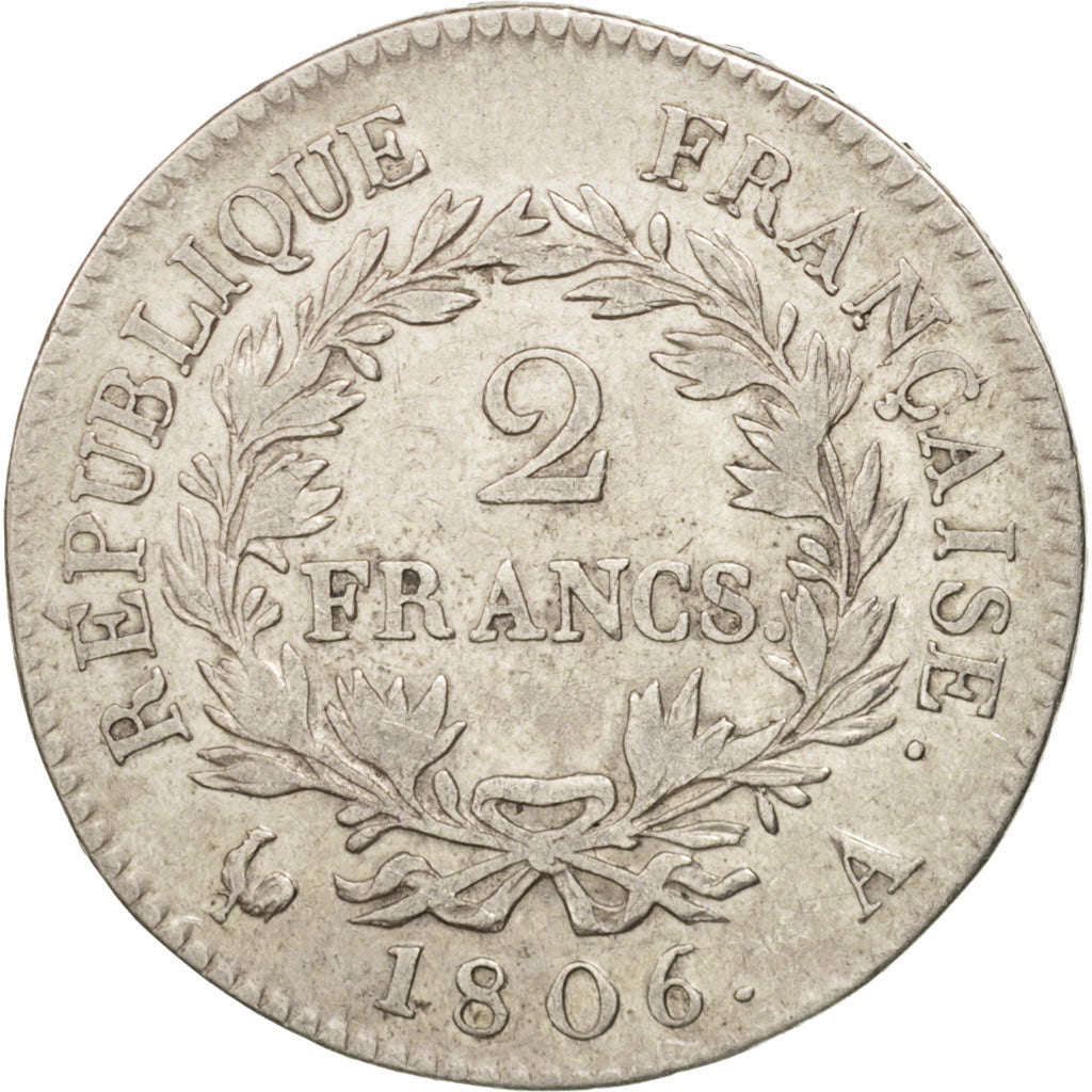 France, Napoléon I, 2 Francs, 1806, Paris, VF(20-25), Silver, KM:658.1