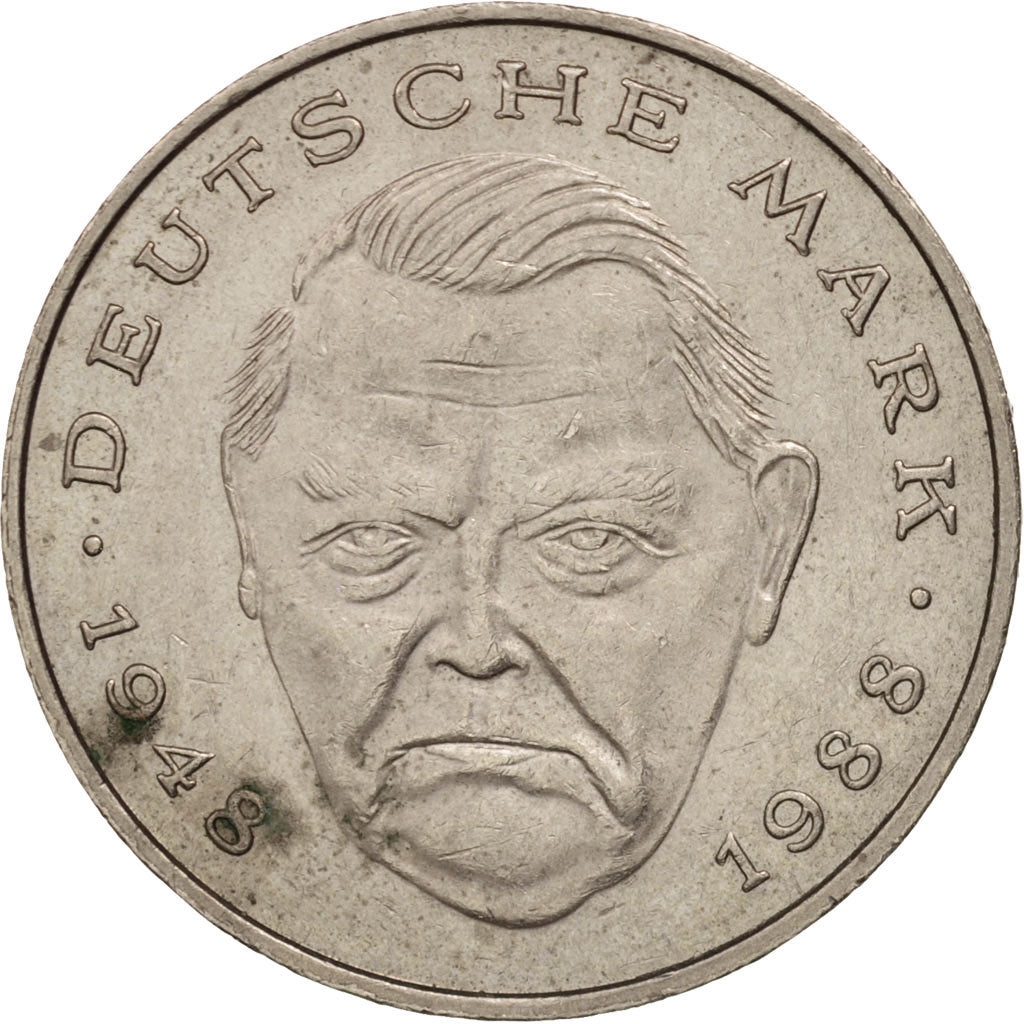 Coin, GERMANY - FEDERAL REPUBLIC, 2 Mark, 1989, Stuttgart, AU(55-58)
