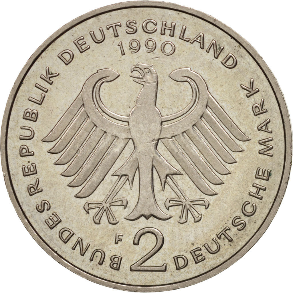 Coin, GERMANY - FEDERAL REPUBLIC, 2 Mark, 1990, Stuttgart, MS(60-62)