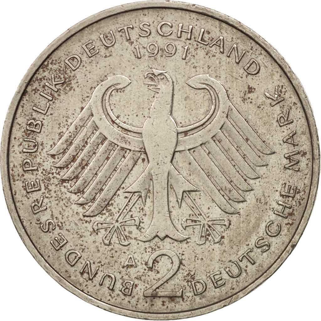 GERMANY - FEDERAL REPUBLIC, 2 Mark, 1991, Berlin, AU(50-53), KM:149