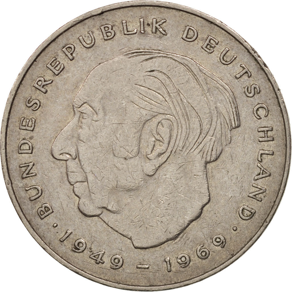 GERMANY - FEDERAL REPUBLIC, 2 Mark, 1977, Karlsruhe, EF(40-45), KM:A127