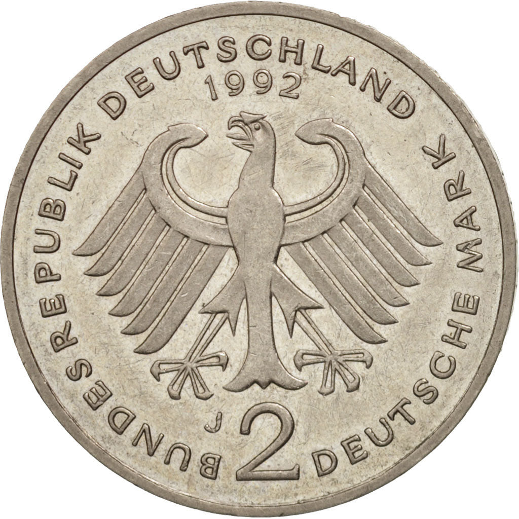 Coin, GERMANY - FEDERAL REPUBLIC, 2 Mark, 1992, Hamburg, MS(60-62)