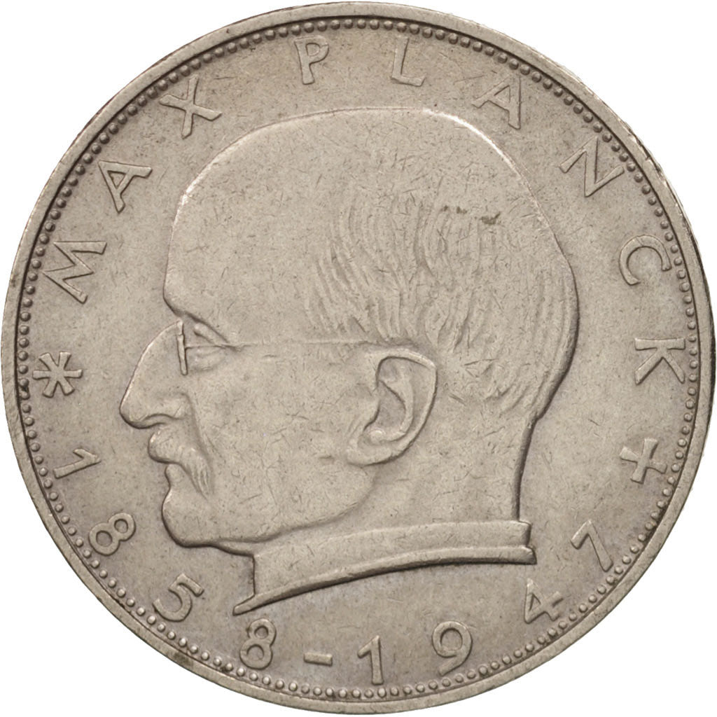 GERMANY - FEDERAL REPUBLIC, 2 Mark, 1964, Stuttgart, EF(40-45), KM:116