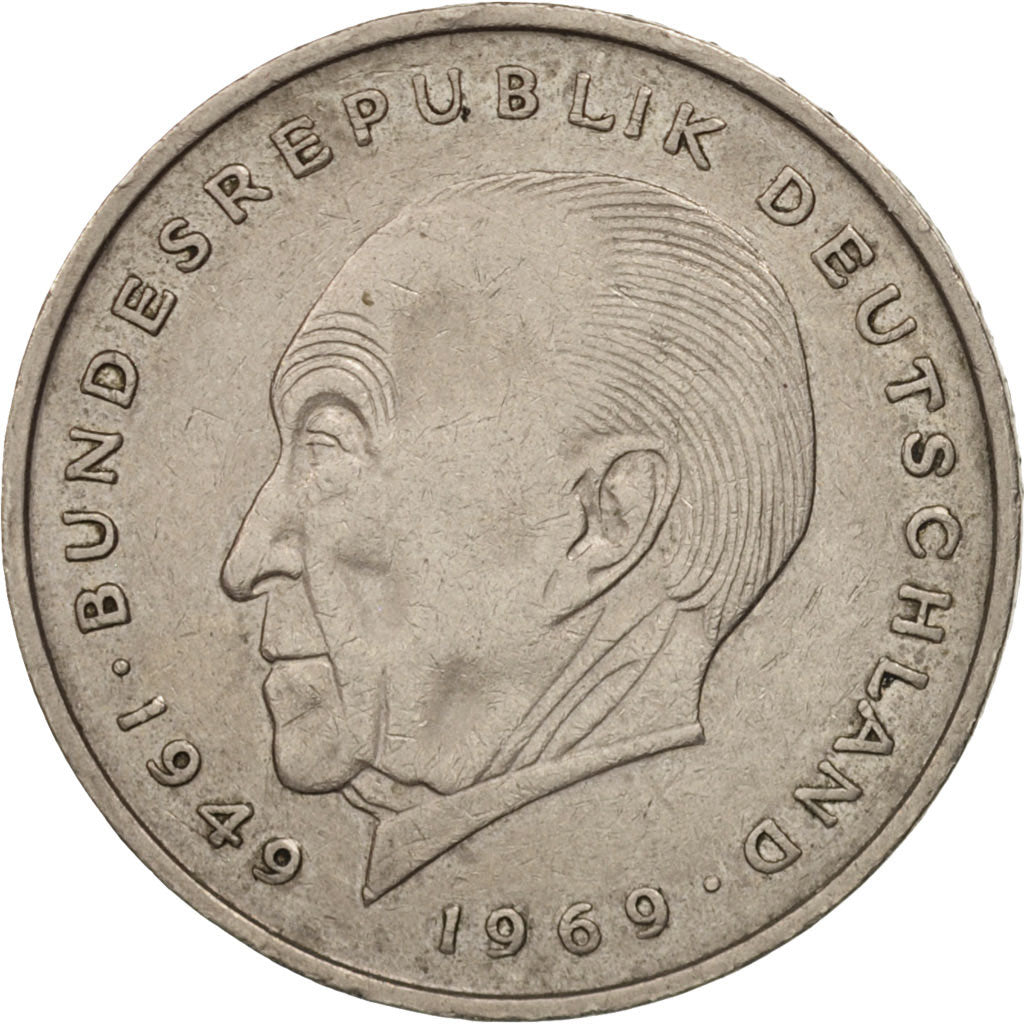 GERMANY - FEDERAL REPUBLIC, 2 Mark, 1974, Karlsruhe, AU(50-53), KM:124