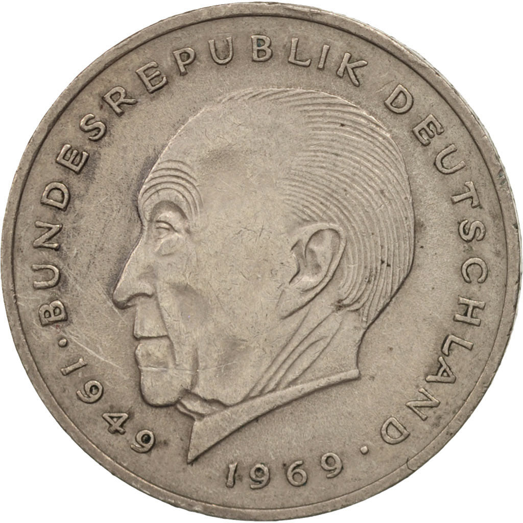 Coin, GERMANY - FEDERAL REPUBLIC, 2 Mark, 1969, Stuttgart, AU(50-53)