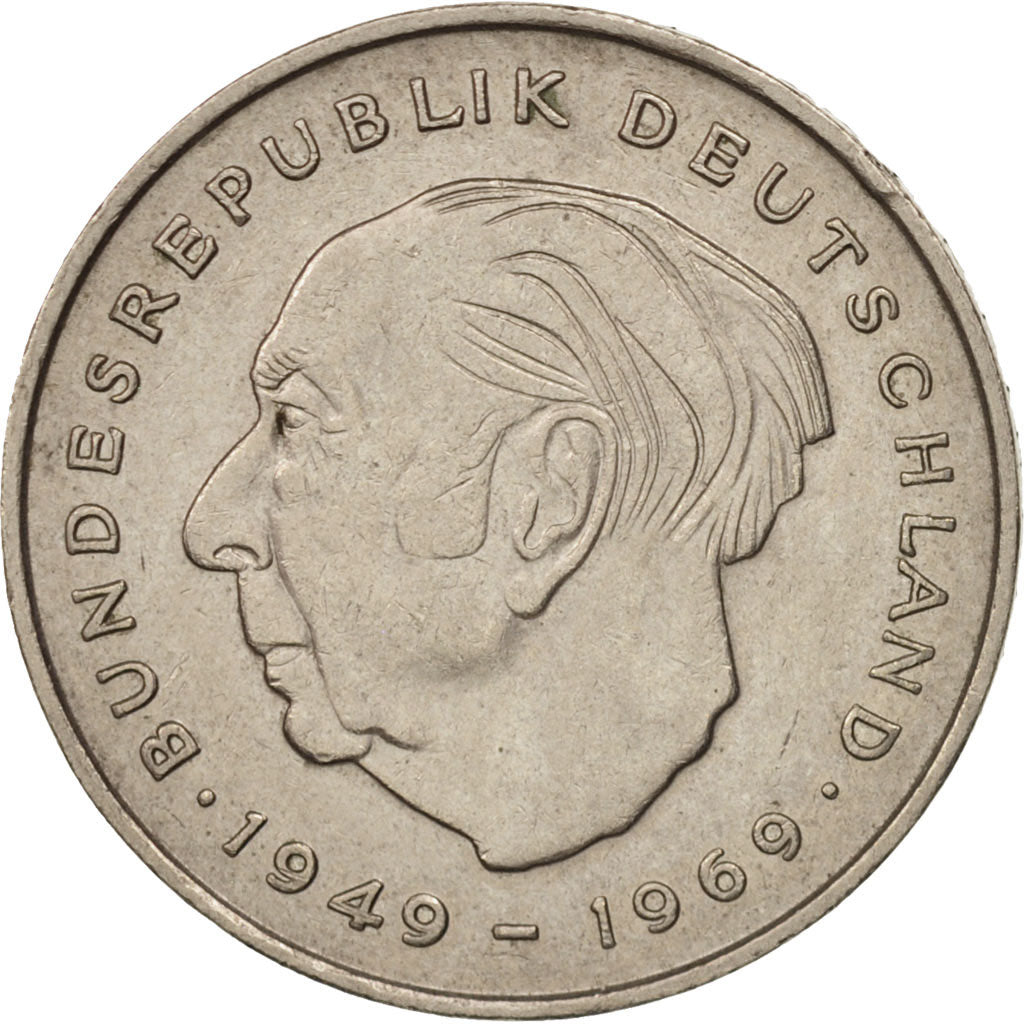 Moneta, Niemcy - RFN, 2 Mark, 1970, Munich, AU(50-53), Miedź-Nikiel niklowany